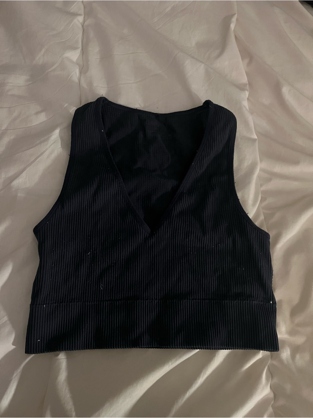 GARAGE ribbed V-neck tank top Navy blue. Size XS.